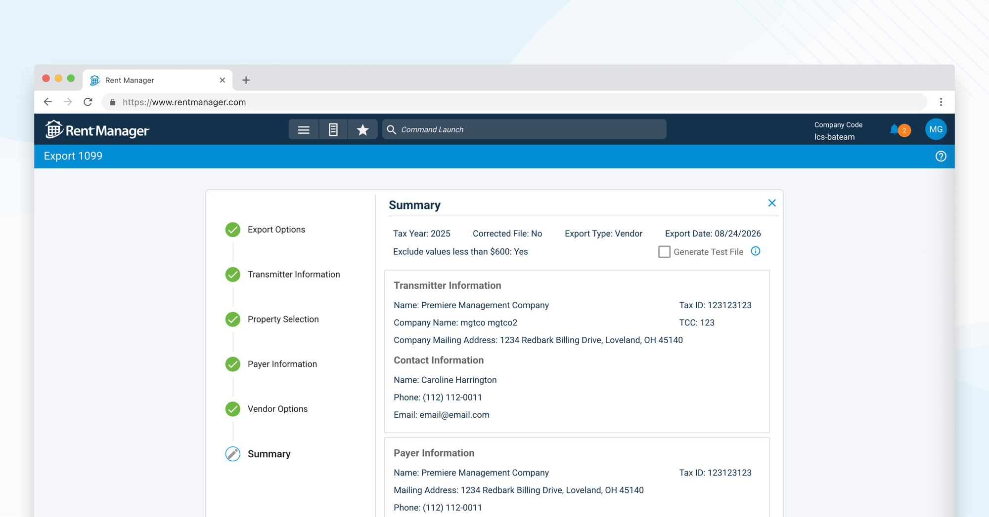 Export 1099 wizard, Getting Started screen listing what's needed before you begin